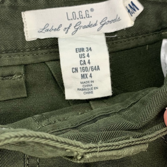 LOGG By H&M Olive zip front midi skirt- 4 - Picture 3 of 3